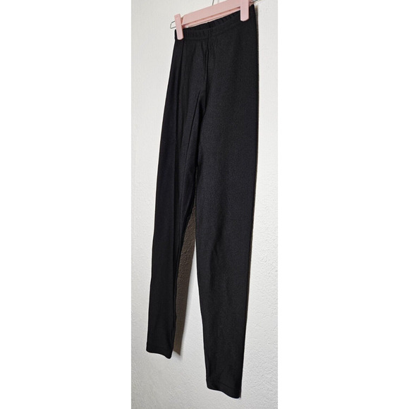 American Apparel Womens Leggings Small Black Shiny Elastic Waist Pull On Dance - Picture 2 of 9